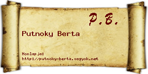 Putnoky Berta névjegykártya